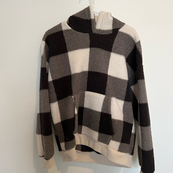 Gingham Sherpa hoodie - Picture 1 of 2